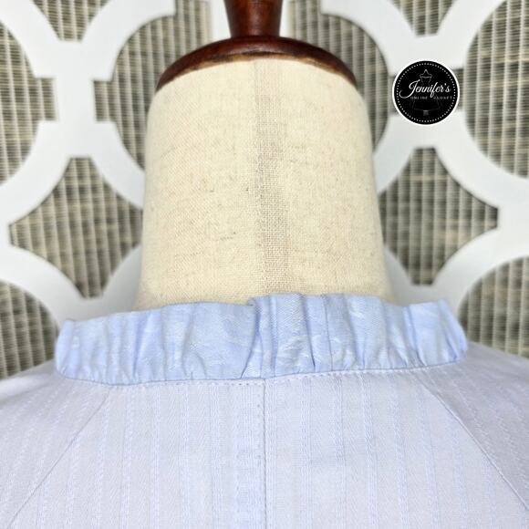 Christopher & Banks NWT Light Blue Ruffled Lightweight Blazer Jacket Size Medium - Picture 8 of 13